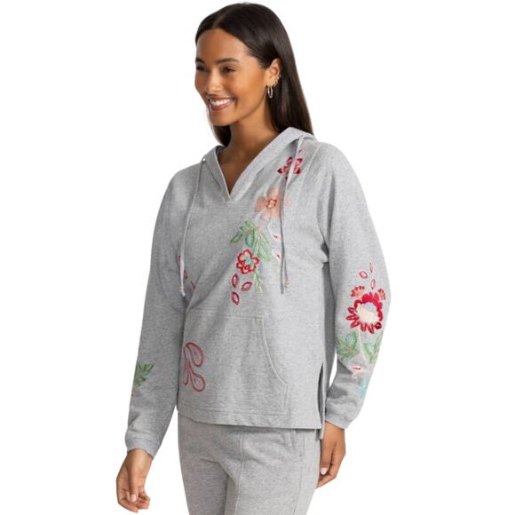 Johnny Was French Terry Hooded Sweatshirt Freyde Small J10625-1 - Picture 1 of 7